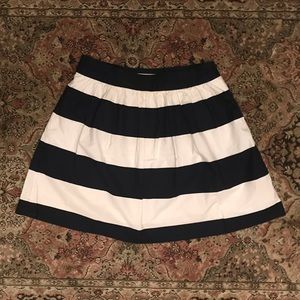 Banana Republic Navy and White Striped Mini Skirt